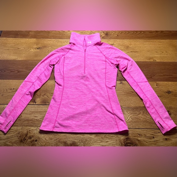 Under Armour Tops - Under Armour Shirt Women Medium Pink Fitted Quarter Zip Training Ladies Top